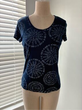 Women's icantoo Navy Fish Cotton Graphic T-Shirt